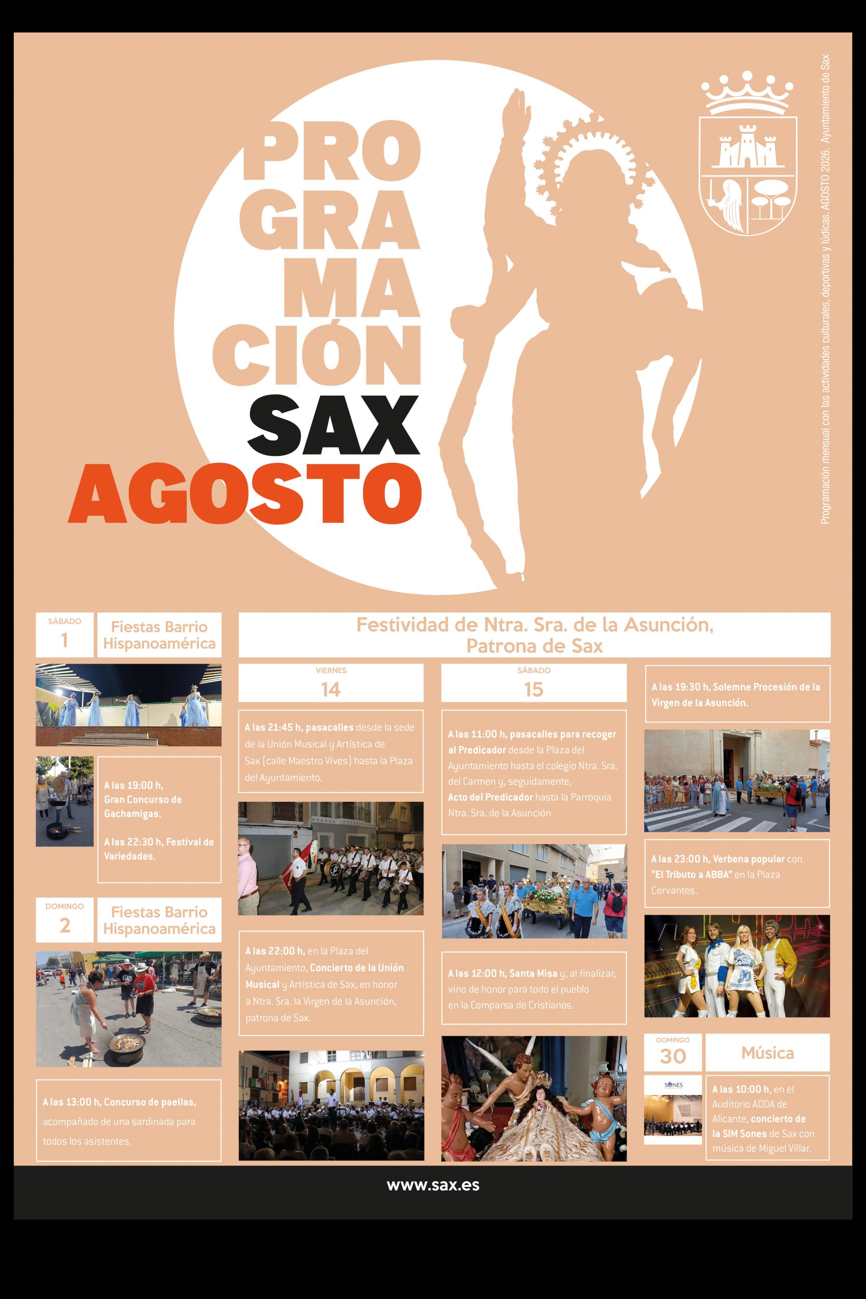 Programación Agosto 2026 - Ayuntamiento de Sax