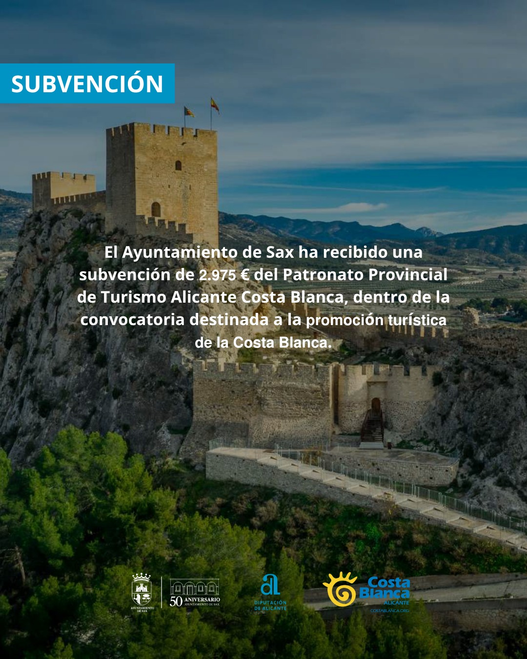 Subvención para la promoción turística de Sax